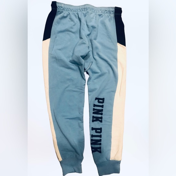 NWOT VS PINK Campus Joggers Light Blue, Black & White SZ S - Picture 4 of 7